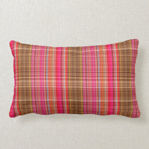 Raspberry Tartan Plaid Lumbar Cushion