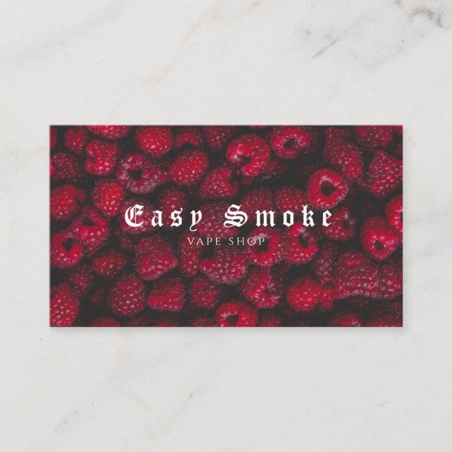Raspberry Vape Shop Business Card (Front)
