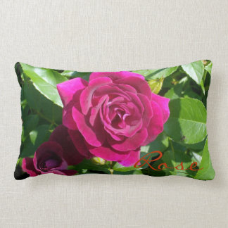 Raspberry Velvet Rose Lumbar Cushion