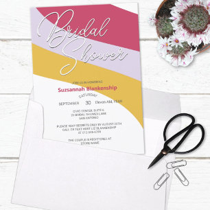 Raspberry Violet Honey Horizontal Streams Invitation