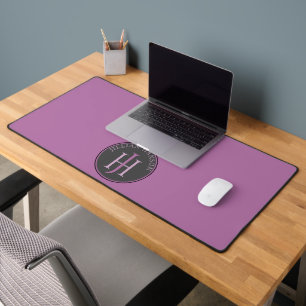 Raspberry Violet Monogram /name Logo Desk Mat