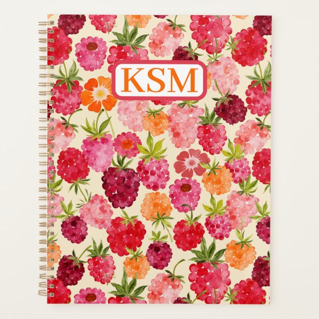 Raspberry Watercolor Coquette Planner (Front)