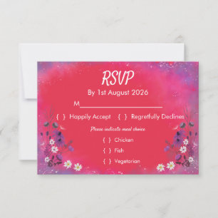 Raspberry Wildflowers - RSVP card
