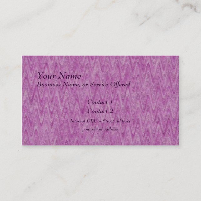 Raspberry Zigzag - Pink Abstract Pattern Business Card (Front)
