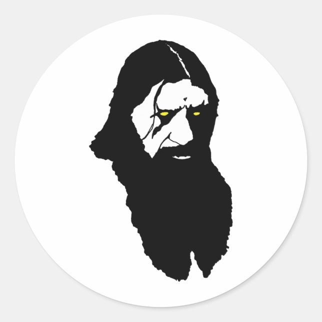 Rasputin--Black Classic Round Sticker (Front)
