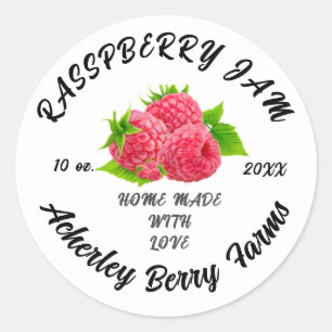 Rasspberry Jam Preserves Personalised Classic Cla Round Sticker