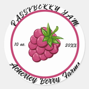 Rasspberry Jam Preserves Personalised Classic Round Sticker