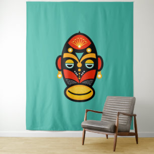 Rasta African mask Tapestry