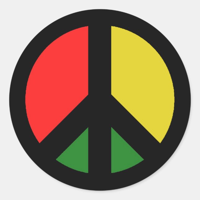 Rasta Ban The Bomb CND Peace Symbol Classic Round Sticker (Front)