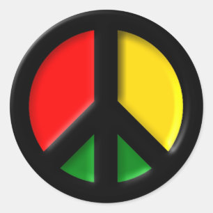 Rasta Ban The Bomb CND Peace Symbol Classic Round Sticker