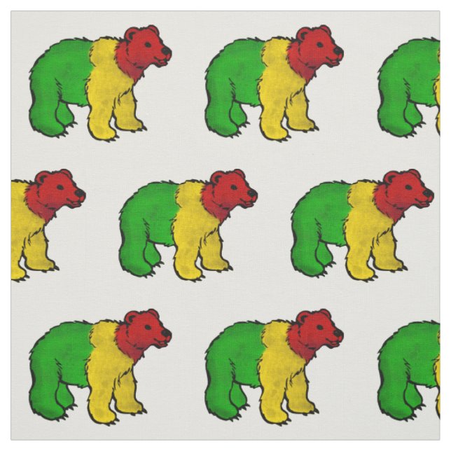 Rasta Bears Fabric (Swatch)