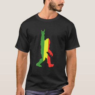 Rasta Bigfoot Rock and Roll for Sasquatch Believer T-Shirt