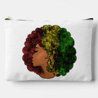 Rasta black girl woman afro red yellow green