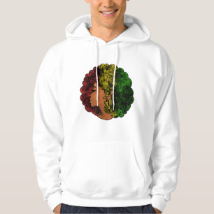 Rasta black girl woman afro red yellow green hoodie