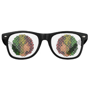 Rasta black girl woman afro red yellow green  retro sunglasses