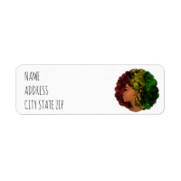 Rasta black girl woman afro red yellow green