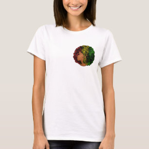 Rasta black girl woman afro red yellow green  T-Shirt