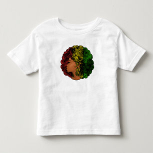 Rasta black girl woman afro red yellow green toddler T-Shirt