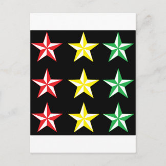 Rasta & Black Stars Postcard