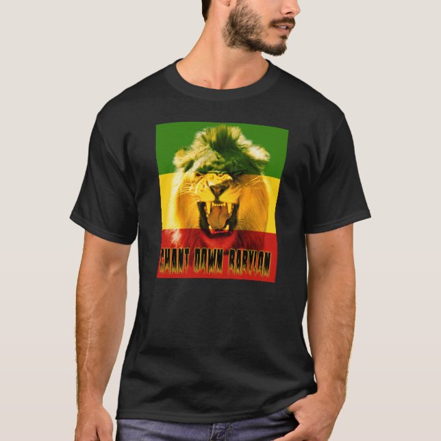 Rasta Chant Down Babylon Lion T-shirt (Front)