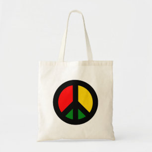 Rasta CND Ban the Bomb Peace Symbol Tote Bag