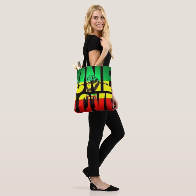 RASTA COLORS ONE LOVE TOTE BAG (On Model)