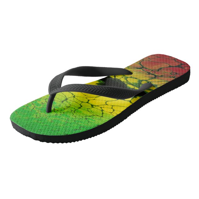 Rasta Colour Inspired Thongs (Angled)