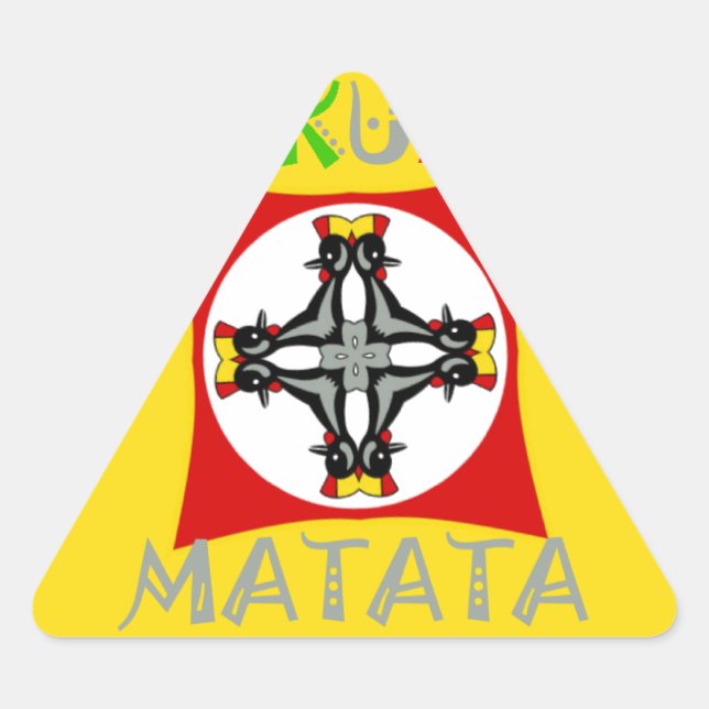 Rasta Colour Red Golden Green Triangle Sticker (Front)