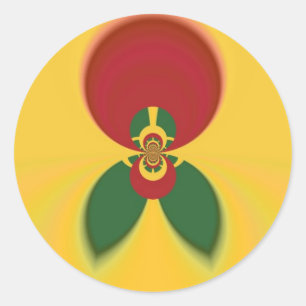 Rasta Colours Abstract Art Print Classic Round Sticker