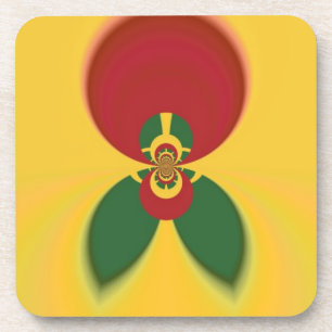 Rasta Colours Abstract Art Print Coaster