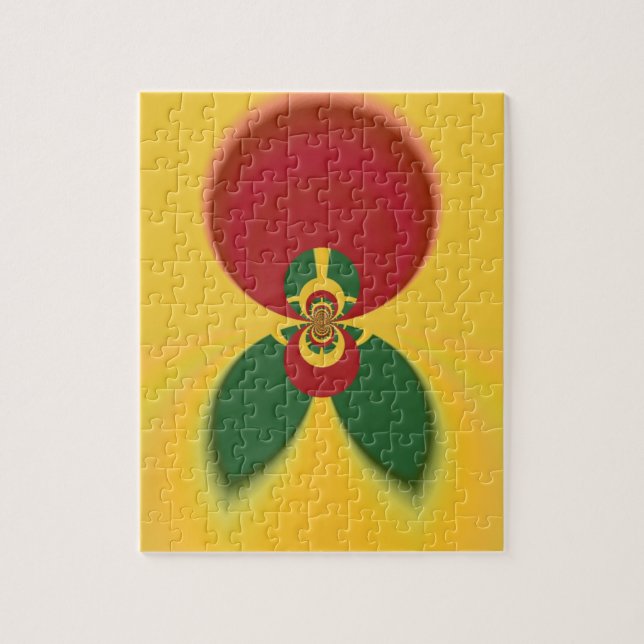 Rasta Colours Abstract Art Print Jigsaw Puzzle (Vertical)