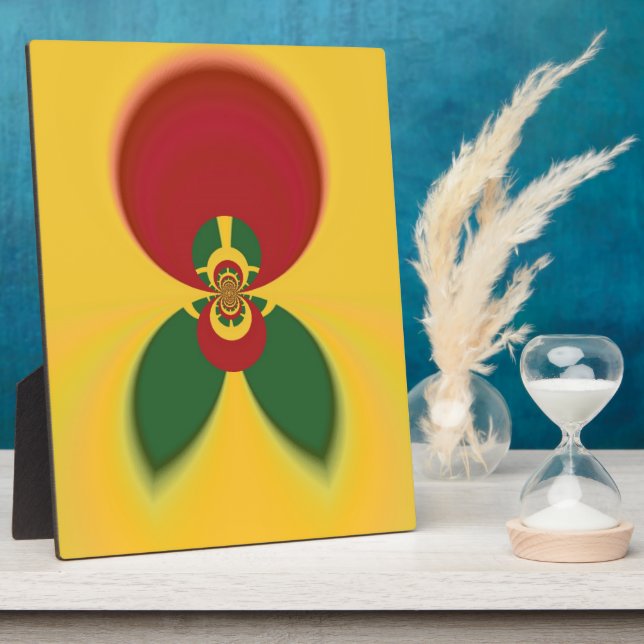 Rasta Colours Abstract Art Print Plaque (Side)