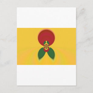 Rasta Colours Abstract Art Print Postcard