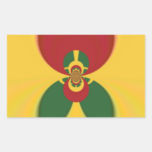 Rasta Colours Abstract Art Print Rectangular Sticker