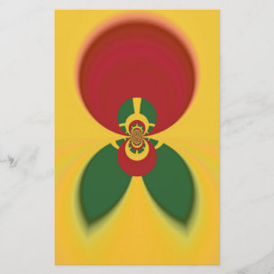 Rasta Colours Abstract Art Print Stationery