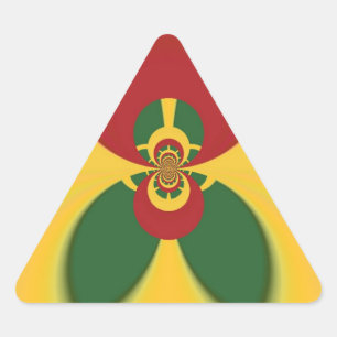 Rasta Colours Abstract Art Print Triangle Sticker