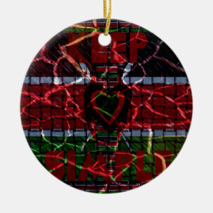 Rasta colours ceramic ornament