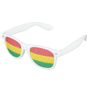 Rasta Colours Green Yellow Red Stripes Flag Patter Retro Sunglasses