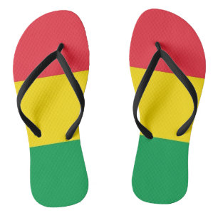 Rasta Colours Green Yellow Red Stripes Flag Patter Thongs