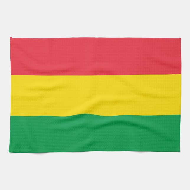 Rasta Colours Green Yellow Red Stripes Flag Tea Towel (Horizontal)