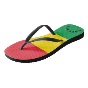 Rasta Colours Green Yellow Red Stripes Flag Thongs