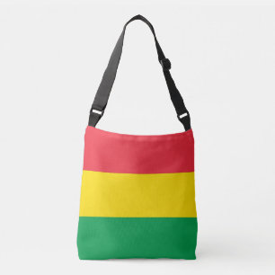 Rasta Colours Green Yellow Red Stripes Pattern Crossbody Bag