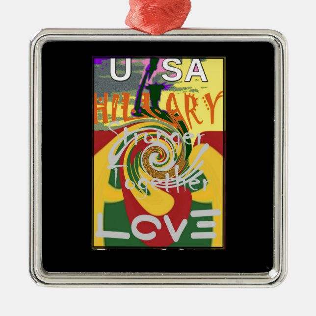Rasta Colours Red Golden Green Hillary Art Print Metal Ornament (Front)