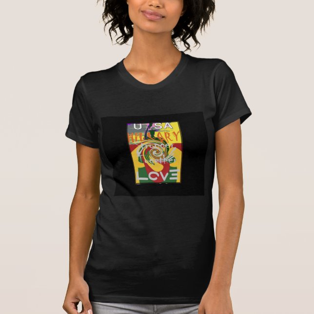 Rasta Colours Red Golden Green Hillary Art Print T-Shirt (Front)