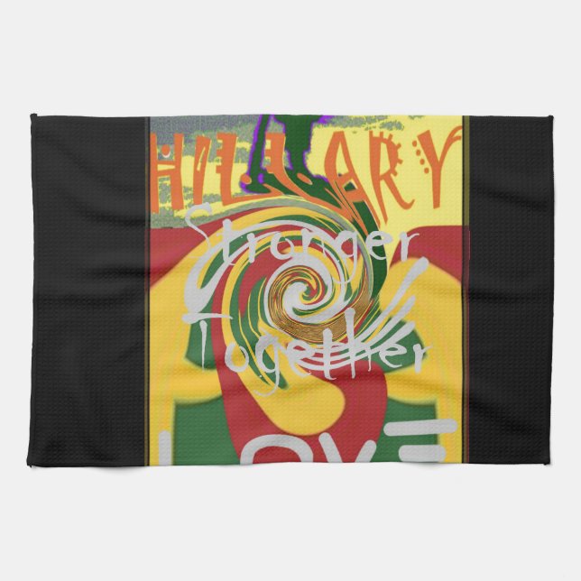 Rasta Colours Red Golden Green Hillary Art Print Tea Towel (Horizontal)
