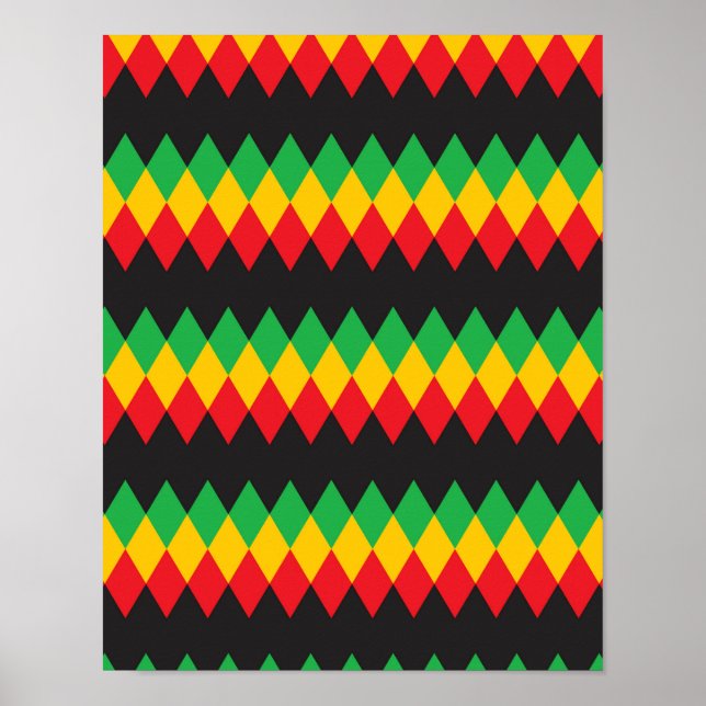 Rasta Diamond Pattern Poster (Front)