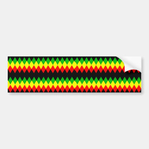 Rasta Diamonds. Red Gold and Green. Jah Rastafari Bumper Sticker