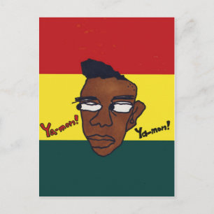 rasta face postcard