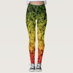 Rasta Fire Abstract Smoke Cool Green Yellow Red Leggings<br><div class="desc">Leggings</div>