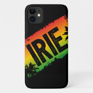 Rasta Flag Coloured Jamaican IRIE Quote Palm Trees iPhone 11 Case